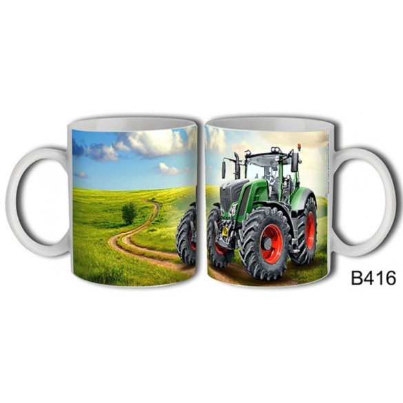Bögre 3 dl - Zöld traktor – Traktoros ajándék