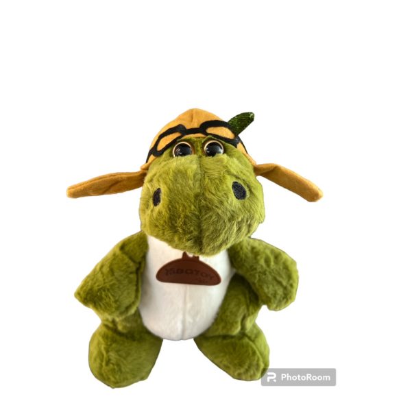 zöld dino szeműveg-és sapkával 24cm