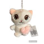 hímzett szemű cica klcstartó 11cm