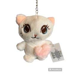 hímzett szemű cica klcstartó 11cm