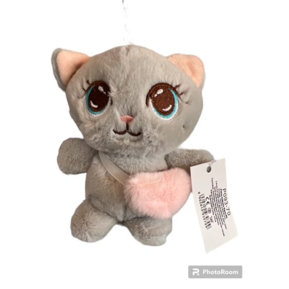 hímzett szemű cica klcstartó 11cm