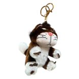 3 szinű cica kulcstartó hímzett szemmel, 13cm