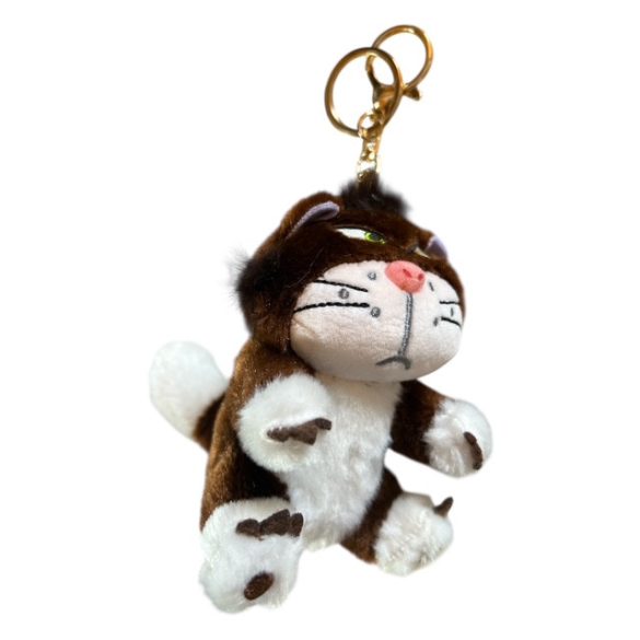 3 szinű cica kulcstartó hímzett szemmel, 13cm
