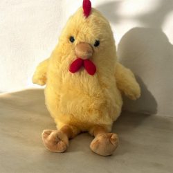 Plüss csirke 20cm ,sárga és fehér szinű